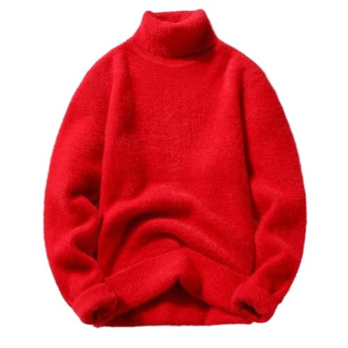 Herren Pullover - Pullover Herren Winter Rollkragenpullover Dicker Pullover Herren Student Jugendpullover Herbst Herrenpullover Größe S-3Xl,Rot,XL Herren Pullover - Pullover Herren Winter Rollkragenpullover Dicker Pullover Herren Student Jugendpullover Herbst Herrenpullover Größe S-3Xl,Rot,XL von SWEPER