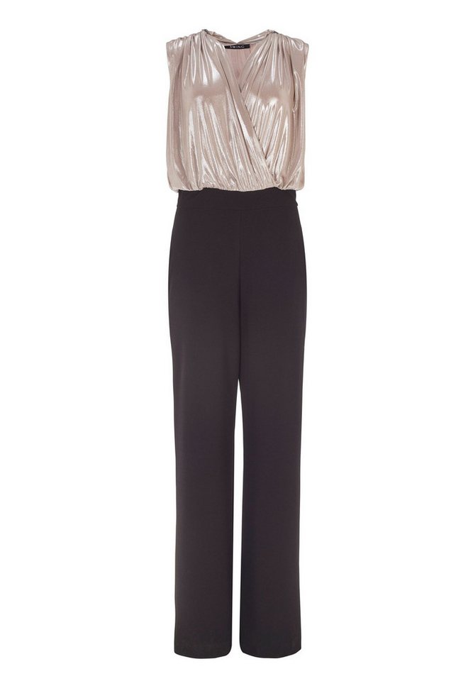 SWING Overall - Jumpsuit aus Crepe Jersey mit Oberteil aus foliertem Jersey von SWING