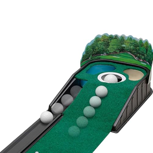 SWINGTEK Putting Green Indoor - Golf Putting Mat boasts Genuine Green Speed and a Wrinkle-Free Surface. 8ft Practice Putting Mat with lenticular 3D Backplate, Alignment Guides and Ball Return von SWINGTEK