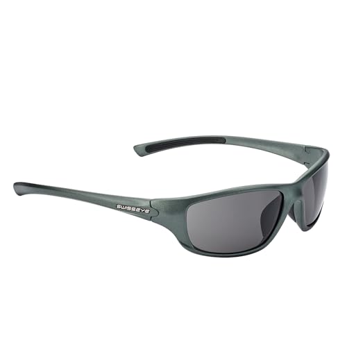 SWISSEYE Cobra Sportbrille (100% UVA-, UVB- und UVC-Schutz, splitterfreies Material TR90, inkl. Mikrofaserbeutel), anthracite matt von SWISSEYE
