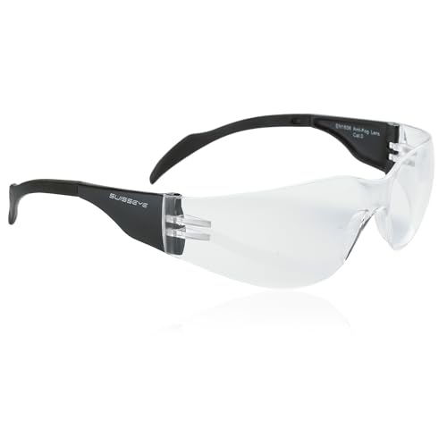 SWISSEYE Outbreak S Sportbrille für schmale Gesichter (100% UVA-, UVB- und UVC-Schutz, minimales Gewicht, splitterfreies Fassungsmaterial PC, Polycarbonatscheibe, inkl. Mikrofaserbeutel), Schwarz von SWISSEYE