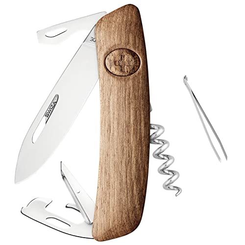 SWIZA Taschenmesser D03, Stahl 440, rostfrei, Klingensperre, Walnussholz-Griffschalen, 11 Funktionen SWIZA Taschenmesser D03, Stahl 440, rostfrei, Klingensperre, Walnussholz-Griffschalen, 11 Funktionen von SWIZA
