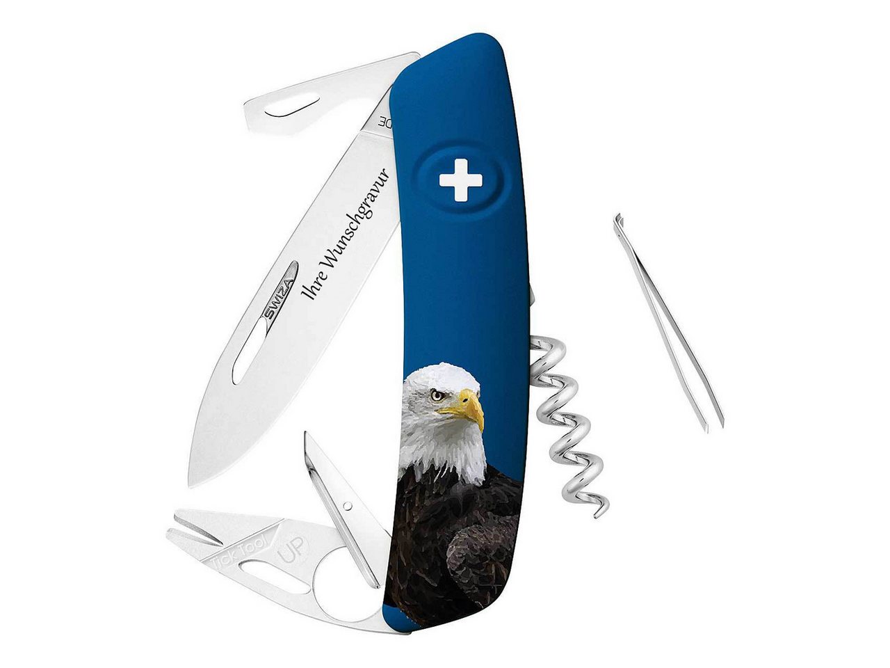 SWIZA Taschenmesser inkl. Ihrer persönlichen Namensgravur, Schweizer Taschenmesser Adlermotiv, mit Namensgravur SWIZA Taschenmesser inkl. Ihrer persönlichen Namensgravur, Schweizer Taschenmesser Adlermotiv, mit Namensgravur von SWIZA