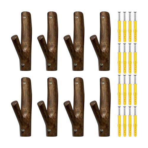 SWTHM Wandhalterung aus Holz, Waffenregal, Mehrzweck-Waffenhalter, horizontaler Waffenhalter, Kleiderhaken, maximale Traglast 5 kg, Wandaufhängung, Bogenschießen für Lagerung, 8 Stück SWTHM Wandhalterung aus Holz, Waffenregal, Mehrzweck-Waffenhalter, horizontaler Waffenhalter, Kleiderhaken, maximale Traglast 5 kg, Wandaufhängung, Bogenschießen für Lagerung, 8 Stück von SWTHM