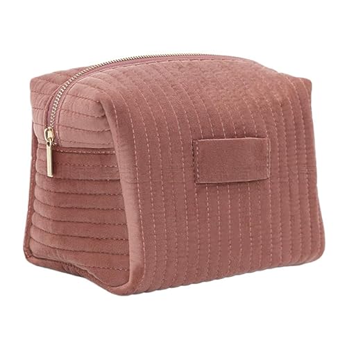 Beauty Kram - Personalisierte Kosmetiktasche für Make Up und Reiseutensilien aus Premium Samt (Rose Quarz,Größe Klein:9cm*12cm*17cm) von SWZEC