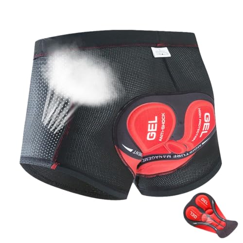 KomfyHose™ - Pikfein Ergonomische Radfahrhose,Herren Radsportshorts,Fahrradhose für Männer elastische atmungsaktive 3D Schwamm Sitzpolster mit Einer hohen (Rot,L) von SWZEC