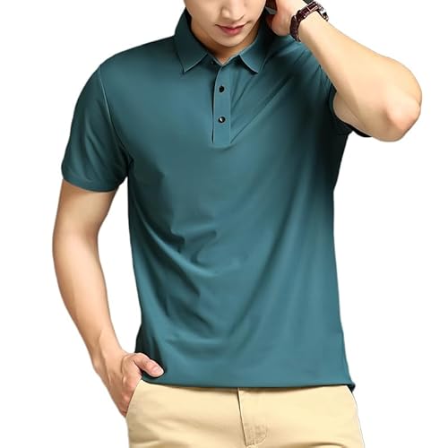 SWZEC Ganti Mode Hugo Basic Polo | STILVOLLES Basic-Herren-Poloshirt MIT KURZEN ÄRMELN (Grün,M(45-55kg)) von SWZEC