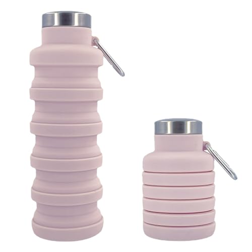 SWZEC HomeBloome HOMEAQUA Wasserflasche,Stoßfest,DIE PERFEKTE Flasche FÜR ZUHAUSE UND UNTERWEGS,PRAKTISCH,KOMFORTABEL UND STYLISCH DIE IDEALE KLAPPBARE Flasche FÜR im Leben (Rosa,500ml) von SWZEC