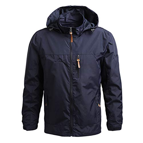 SWZEC Wasser- und Winddichte Herren Outdoor Jacke für alle Aktivitäten (M,Dunkelblau) von SWZEC