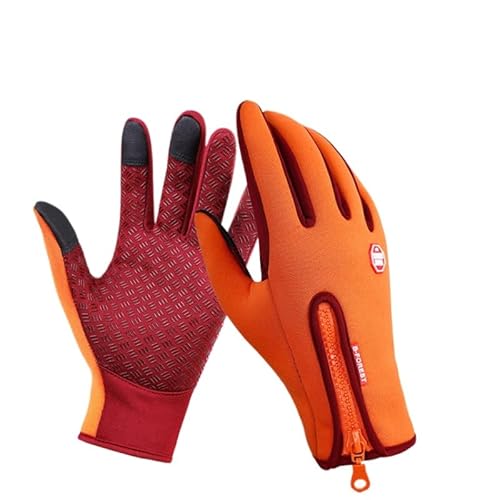 SWZEC Wokiee Warme Winddichte wasserdichte Touchscreen Handschuhe Unisex (Orange,S) von SWZEC