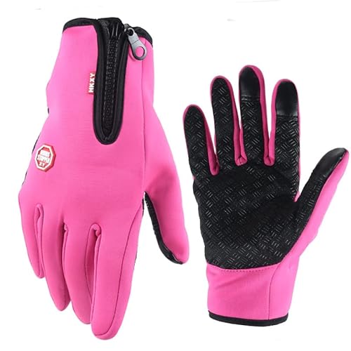 SWZEC Wokiee Warme Winddichte wasserdichte Touchscreen Handschuhe Unisex (Rosa,XL) von SWZEC