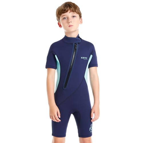 SXSHUN Neoprenanzug Kinder Jungen Mädchen 1.5/2MM Einteiler Neoprenanzug UV Sonnenschutz Tauchanzug Kurzärmeliger Schwimmanzug Neopren Shorty Wetsuit, Blau, 6/118-126CM/18-25KG SXSHUN Neoprenanzug Kinder Jungen Mädchen 1.5/2MM Einteiler Neoprenanzug UV Sonnenschutz Tauchanzug Kurzärmeliger Schwimmanzug Neopren Shorty Wetsuit, Blau, 6/118-126CM/18-25KG von SXSHUN