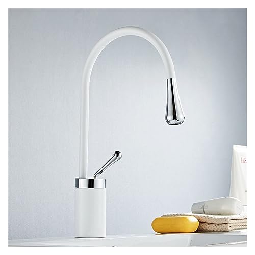 SXSWCH Becken Wasserhahn Eingriff EIN Griff 360 Drehausgabe Moderner Messingmixer-Wasserhahn für Küchen- und Badezimmer-Waschbecken Wasserhähne (Farbe: gebürstetes Gold-Short) von SXSWCH