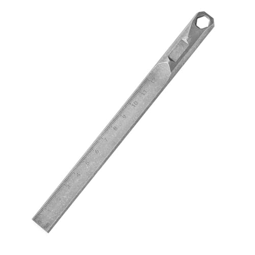 SYJHHWGS Legiert Gerade Lineal Crowbars Schlüsselanhänger 8mm Sechskantschlüssel Messung Hartes Lineal Outdoor Survival Tool von SYJHHWGS