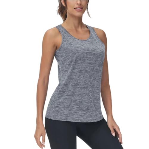 SYLDMKJ Camisole Damen Tank Tops Quick Dry Ärmellos Laufen Athletische Shirts Feuchtigkeitsableitende Gym Yoga Tops-Hellgrau-Cn 2XL(Eu XL) von SYLDMKJ