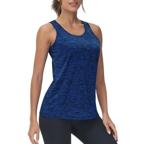 SYLDMKJ Camisole Damen Tank Tops Quick Dry Ärmellos Laufen Athletische Shirts Feuchtigkeitsableitende Gym Yoga Tops-Königsblau-Cn XL(Eu L) von SYLDMKJ