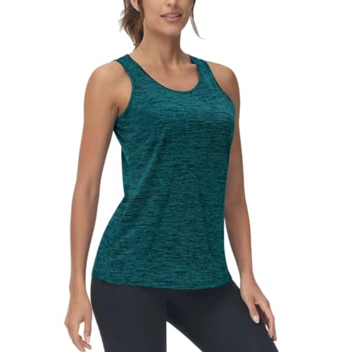 SYLDMKJ Camisole Damen Tank Tops Quick Dry Ärmellos Laufen Athletische Shirts Feuchtigkeitsableitende Gym Yoga Tops-Smaragdgrün-Cn 3XL(Eu 2XL) von SYLDMKJ