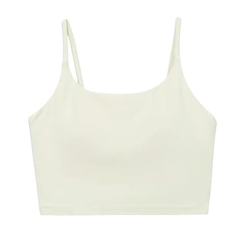 SYLDMKJ Camisole Hosenträger Yoga Tank Tops Für Fitness Naked Feel Sport BH Gym Weste Frauen Camisole-Heller Elfenbein-L von SYLDMKJ