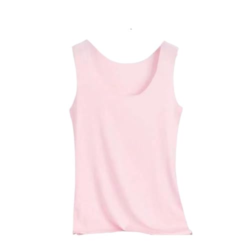 SYLDMKJ Camisole Lose Tank Tops Große Größe Casual O-Ausschnitt T-Shirt Ärmellose Damen Bottoming Camis Top All Match-Rosa-4Xl von SYLDMKJ