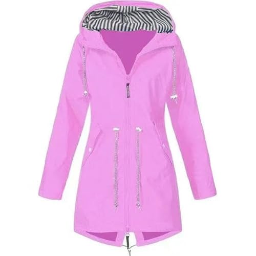 SYLDMKJ Damen Trenchcoat Kapuzenkapitor Im British -Stil Windbreaker Herbst Und Winter Frauen Im Freien Für Bergsteigerjacke Für Frauen-Rosa-M von SYLDMKJ