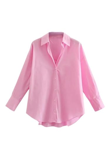 SYLDMKJ Hemd Damen Frauen Simply Candy Color Single Breasted Shirts Büro Dame Langarm Bluse Chemise-Ld Ls9114P-M von SYLDMKJ