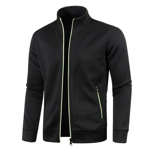 SYLDMKJ Herren Strickjacke Männliche Stand -Up-Schwarz-XL von SYLDMKJ