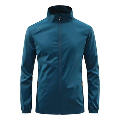 SYLDMKJ Mens Jacket Herrenjacke Ultraleichte Sonnenschutzjacke, Die Atmungsaktive Sportjacke Fischt-Blau-4Xl von SYLDMKJ