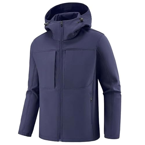 SYLDMKJ Mens Jacket Wandern Jacke Männer Winddichte wasserdichte Jacke Männer Camping Jacke Kapuze Bomber Jacke-Dunkelblau-3Xl 180Cm 77-83Kg von SYLDMKJ