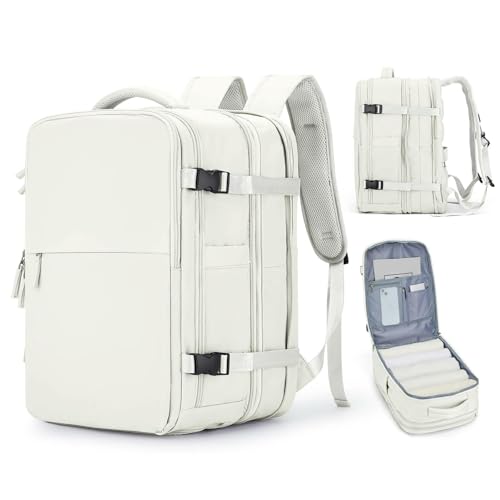 SYLDMKJ Schulrucksack Extra Große Reise Laptop Rucksack Für Frauen Männer Weekender Tragen Auf Rucksack Wandern Rucksack-Beige von SYLDMKJ