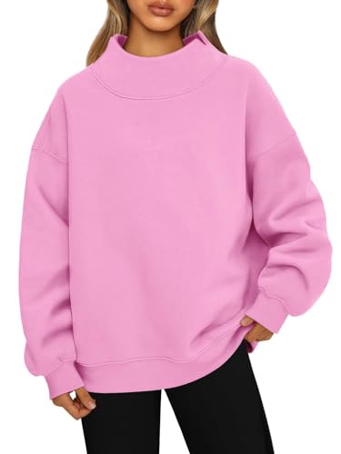 SYLDMKJ Sweatshirts Für Damen Frauen Sweatshirt Langarm Sweatshirt Casual Sweatshirt Plus Fleece -Tops Für Frauen-Rosa-XXL von SYLDMKJ