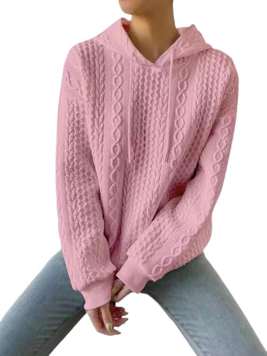 SYLDMKJ Sweatshirts Für Damen Herbst Frauen Lässig Und Bequem Groß Größe Rundes Nacken -Sweatshirt-Rosa-L von SYLDMKJ