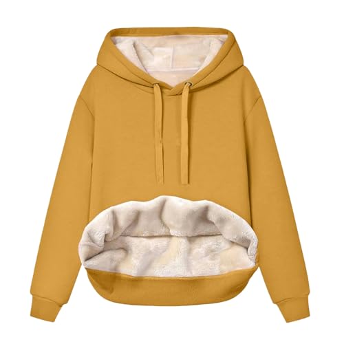 SYLDMKJ Sweatshirts Für Damen Hoodies Sweatshirts Warme Lose Hoodies Sweatshirts Damen Sweatshirts Sweatshirts Damen Sweatshirts-Gelb-XXL von SYLDMKJ