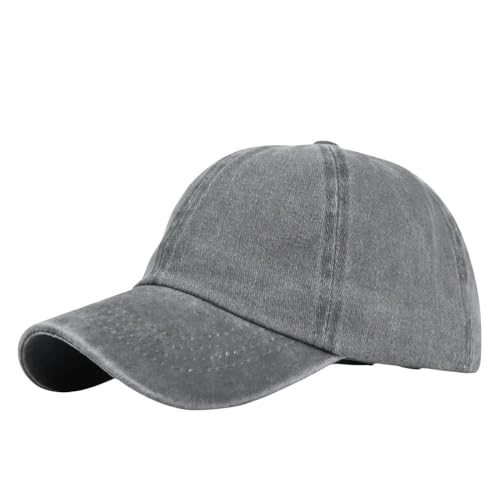 SYLDMKJ Trucker Cap Herren Baseball Daddy Hat Womens Blank Washed Low Profile Baumwolle Denim Laufen Golf Cap-Kinder Lt Gray von SYLDMKJ