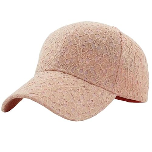 SYLDMKJ Trucker Cap Herren Spitze Hut Baumwolle Baseball Cap Frauen Atmungsaktive Mesh Hip Hop Mode Frauen Hut Einstellbar-Rosa von SYLDMKJ