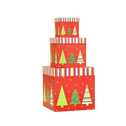 SYLDMKJ Weihnachtsdeko Weihnachtsdekoration Geschenkbox Weihnachtsdekoration Supplies Szene Arrangement-D DREI -Stück -Set von SYLDMKJ