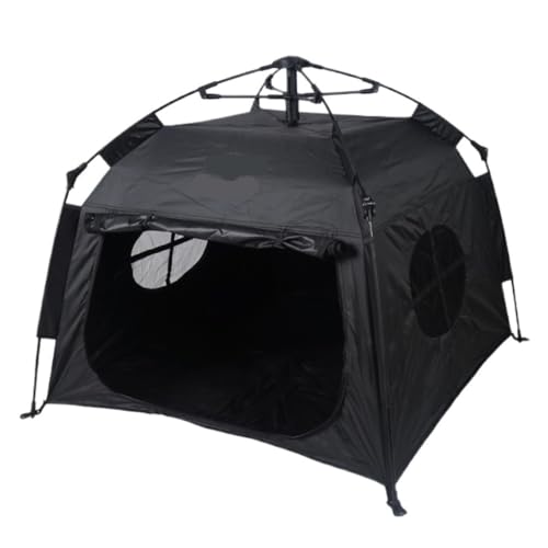 Zelt Zelt, Zusammenklappbare Katzen- Und Hundehütte for Den Haushalt Im Freien, Regen- Und Sonnensicher, Tragbares Auto-Campingzelt Familienzelt Abnehmbar(Black) von SYLGXH