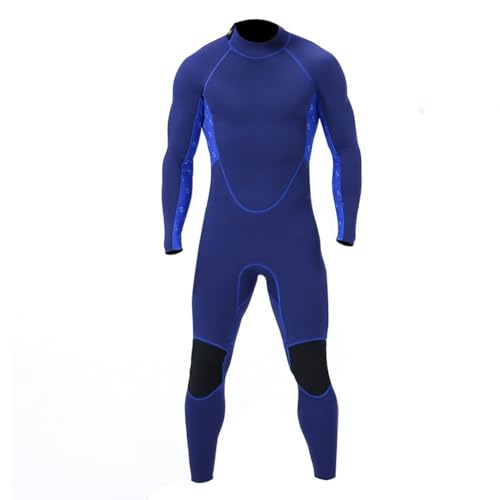 Einteiliger Badeanzug Für Männer 2mm Neoprenanzug Mit Langen Ärmeln Anzug Surfanzug Warm UV Schnorcheln Für Tauchen Surfen Schnorcheln Kajakfahren Wassersport (Color : Blue, Size : M) von SYLUOQP