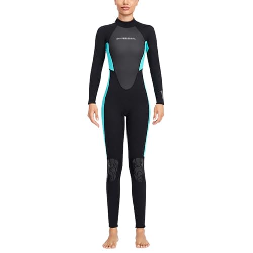 Neoprenanzug Für Frauen 3MM Neopren-Ganzkörper-Tauchanzug Rücken Front Zip Neoprenanzug Zum Tauchen Schnorcheln Surfen Schwimmen (Color : Style1, Size : XXL) von SYLUOQP