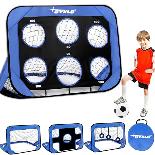 SYXLS Fußballtore für Kinder, Kinder-Fußballtor 4-in-1 Tragbare Abnehmbare Mehrzweck-Fußball-Trainingsgeräte für Indoor Outdoor mit Tragetasche, Jungen Mädchen Geschenke für 6-12 Jahre alt SYXLS Fußballtore für Kinder, Kinder-Fußballtor 4-in-1 Tragbare Abnehmbare Mehrzweck-Fußball-Trainingsgeräte für Indoor Outdoor mit Tragetasche, Jungen Mädchen Geschenke für 6-12 Jahre alt von SYXLS