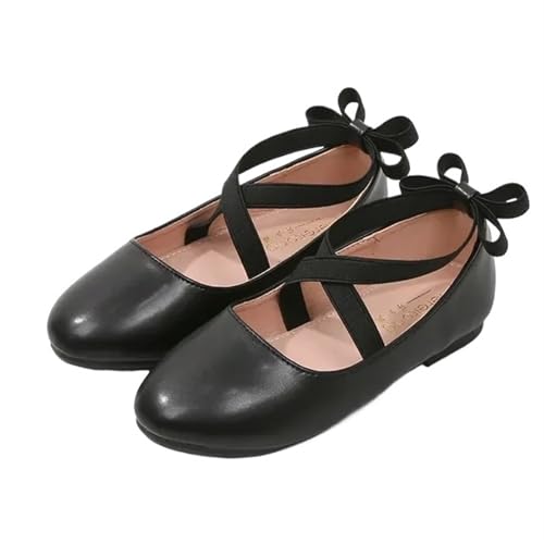 Ballerina Schuhe Mädchen Mädchenschuhe Party Performance Ballerinas Slipper Bootsschuhe for Mädchen Kleid Ballerinas Mädchenschuh(Black Shoe Girl,22 Insole 15cm) von SZPXXX