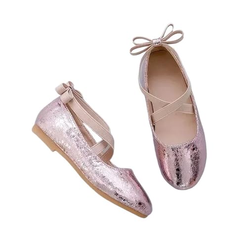 Ballerina Schuhe Mädchen Mädchenschuhe Party Performance Ballerinas Slipper Bootsschuhe for Mädchen Kleid Ballerinas Mädchenschuh(Pink Shoe Girl,26 Insole 17cm) von SZPXXX