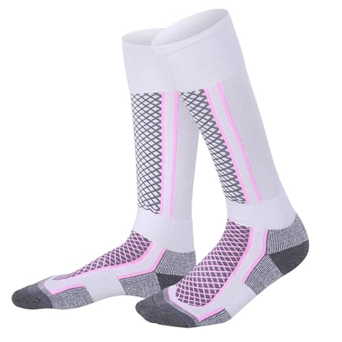 Skisocken für Damen und Herren, mit vollem Kissen, Wolle, warme Wintersocken für Skifahren, Snowboarden, Strümpfe, Rosa von SZSXYBZ