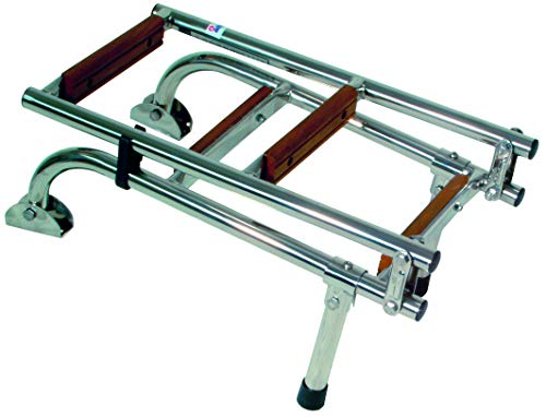 Saarwebstore Badeleiter Edelstahl mit Teak Stufen klappbar Heckmontage Bootsleiter Boot Größe 2+3 Saarwebstore Badeleiter Edelstahl mit Teak Stufen klappbar Heckmontage Bootsleiter Boot Größe 2+3 von Saarwebstore