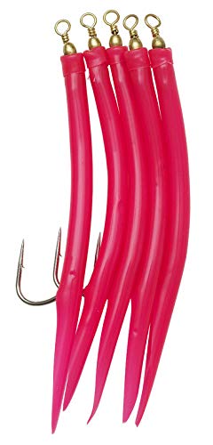 Kinetic Gummi-Makk in fünf Farben und Größen verfügbar, Inhalt je Packung 5 Stück, Perma Steel Haken (Pink, 8/0) von Sabiki