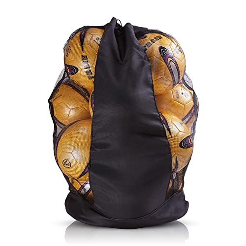 SacJkt Ballnetz, Ballsack, große Netz-Balltasche mit Kordelzug und Werstellbaren Schultergurten, wasserdichte Aufbewahrungstasche für Fußball, Basketball, Volleyball, 72x 50 cm von SacJkt