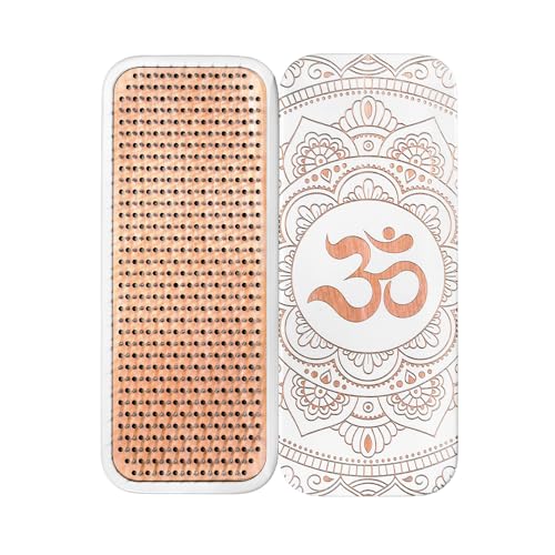 Sadhu Board, Nagelbrett, balistische Kupfer Nägel, Om Symbol, Entspannungsbrett zur Meditation, Akupunktur Massage der Füße, Nagelabstand 8mm (Aluminium) von Sadhuvita