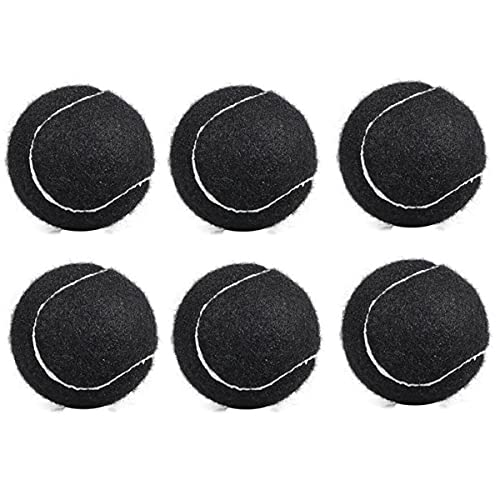 Sadkyer Tennisbälle für Damen, verschleißfest, elastisch, 66 mm, Schwarz, 6 Stück von Sadkyer