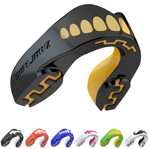 SAFEJAWZ Sport Zahnschutz Erwachsene und Kinder Sport Mundschutz Für alle Vollkontakt-Sportarten einschließlich Rugby, MMA, Kampfsport, Kickboxen, Judo, Hockey & Boxe (Goldie, Bis Zu 11 Jahre) SAFEJAWZ Sport Zahnschutz Erwachsene und Kinder Sport Mundschutz Für alle Vollkontakt-Sportarten einschließlich Rugby, MMA, Kampfsport, Kickboxen, Judo, Hockey & Boxe (Goldie, Bis Zu 11 Jahre) von SAFEJAWZ