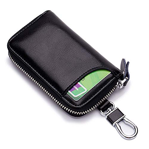 Leder Reißverschluss-Autoschlüssel-Kasten-Halter-Mappen-Beutel-6 Farben Leder Schlüsseltasche Etui Geldbörse für Schlüssel Kreditkartenfächer Autoschlüssel von SagaSave