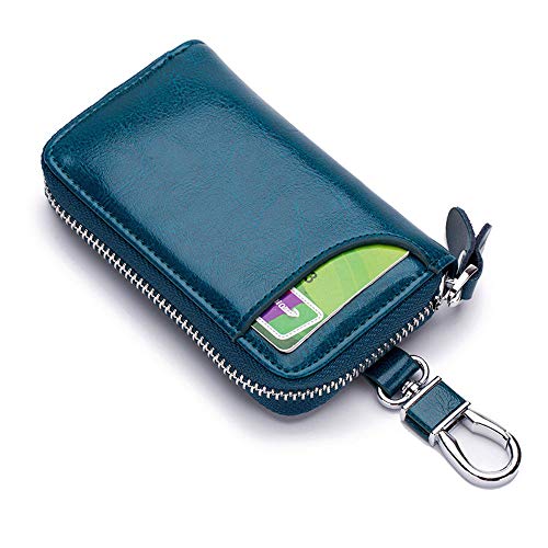 Leder Reißverschluss-Autoschlüssel, Mappen-Beutel-6 Farben Leder Schlüsseltasche Etui Geldbörse für Schlüssel Kreditkartenfächer Autoschlüssel von SagaSave